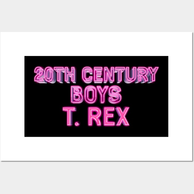 20 century boys T Rex - Pink Neon retro Wall Art by goksisis